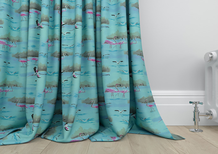 Flamingos, Aqua - Made to Measure Curtains - Image 6